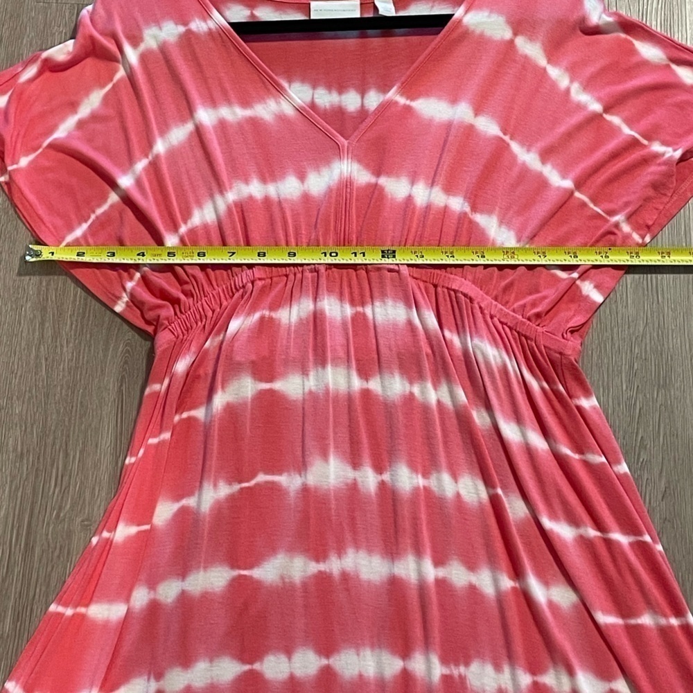 New York & Compny Women Jersey Knit Midi Dress Medium Pink Tie Dye Contemporary - Picture 9 of 14